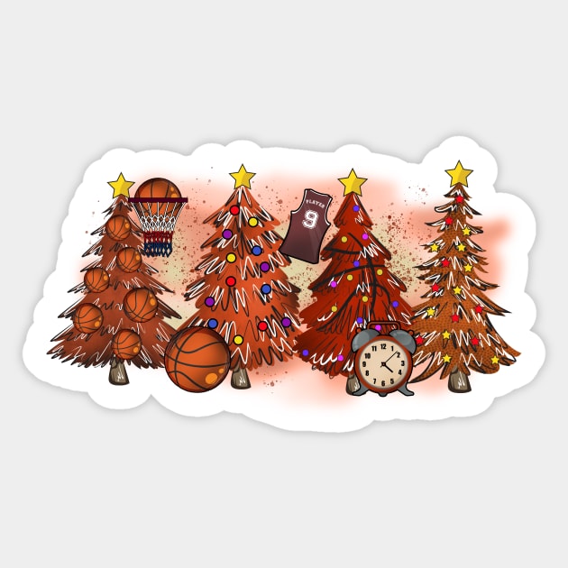 Basketball Christmas Trees Xmas Gift Sticker by The WYLD Tribe